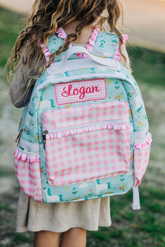 Kids Lunch Bag, Personalized Girls Lunch Bag, Matching Backpack