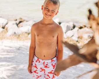 Crawfish Swim Shorts, Boys Swim Trunks, Boys Swimwear