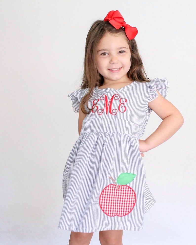 Back to School Outfit Girls Back to School Dress Monogrammed Etsy