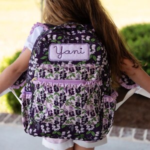 Sac à dos personnalisé glycine - sac à dos pour enfants - sac à lunch - sac à dos assorti - monogramme - broderie - maternelle - préscolaire - préscolaire