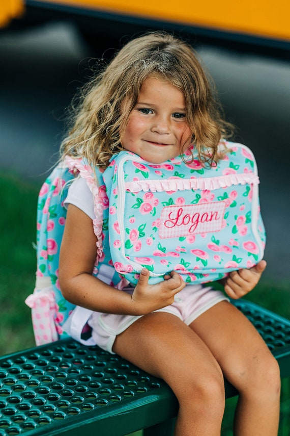 Kids Lunch Bag, Personalized Girls Lunch Bag, Matching Backpack