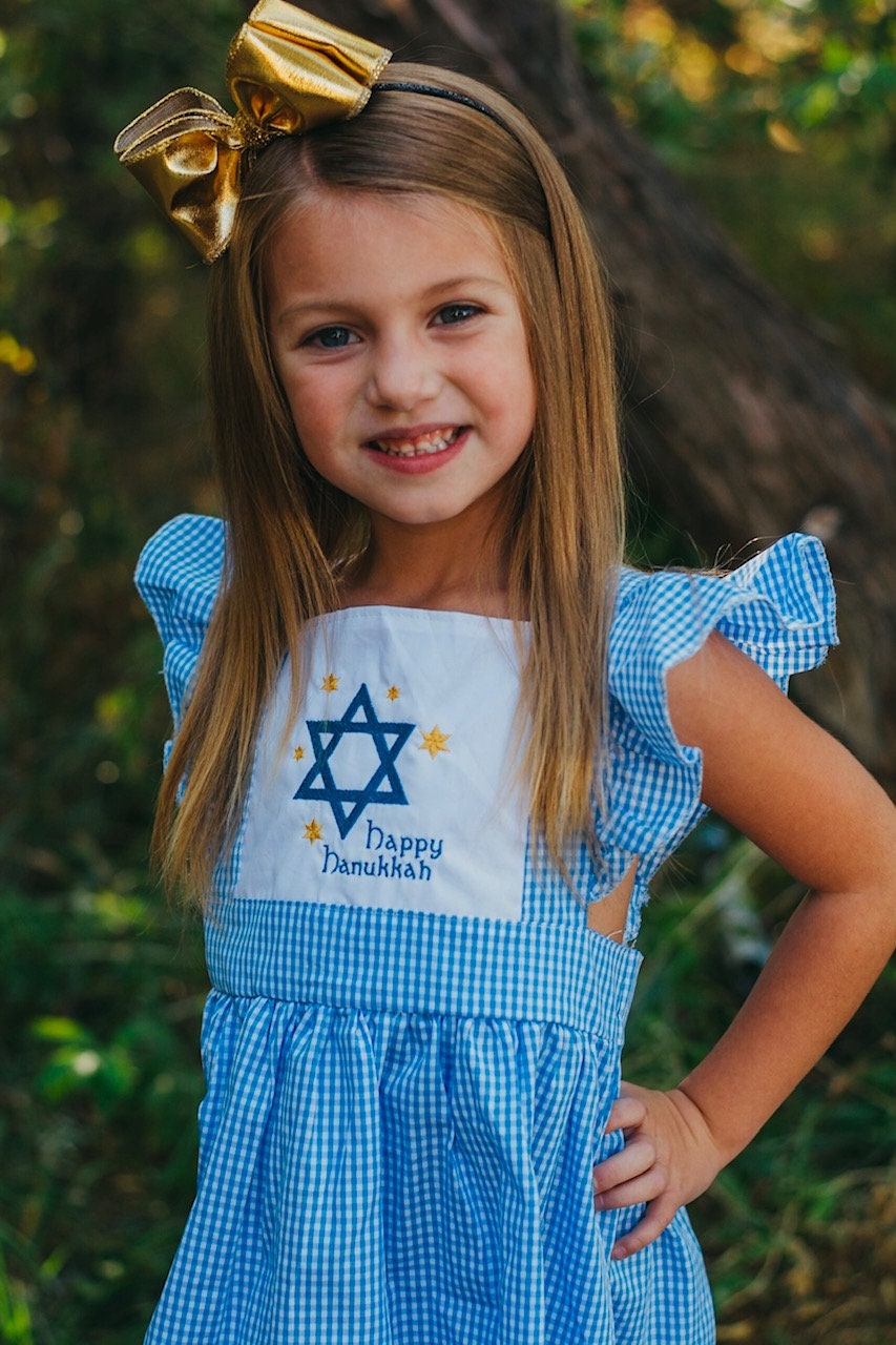 Girls Happy Hanukkah Dreidel Print Skirt Dress Boutique Toddler Kids Clothes 