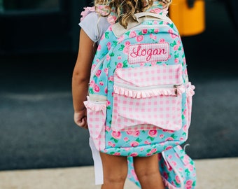 Kids Lunch Bag, Personalized Girls Lunch Bag, Matching Backpack, Floral  Backpack, Personalized, Watercolor Rose, Kindergarten, Pre-k 