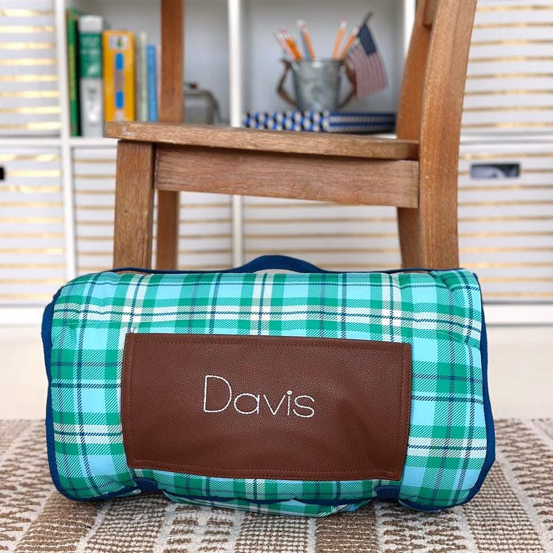 Preppy Plaid Nap Mat, Plaid, Nap Mat, Personalized Nap Mat, Blue, Boys Nap Mat, Day Care Sleep Mat,