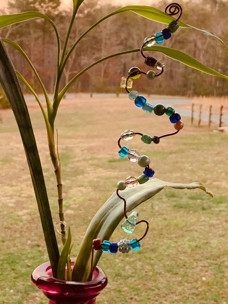 Beaded Garden Stake Etsy