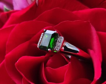 Tourmaline Sterling Silver Stackable Ring 925 8x6mm 1.25cttw L10SA