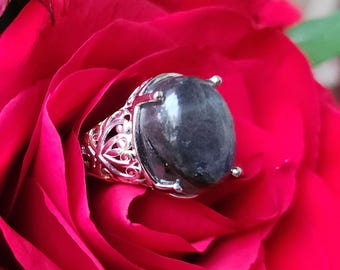 Kyanite Sterling Silver Statment Ring 925 L10SA