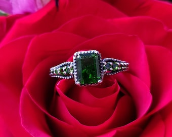 Tourmaline Sterling Silver Stackable Ring 925 8x6mm 1.50cttw L10SA