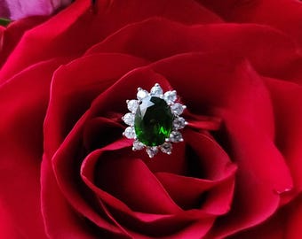 Tourmaline Sterling Silver Stackable Ring 925 8x6mm 1.2ct L10SA
