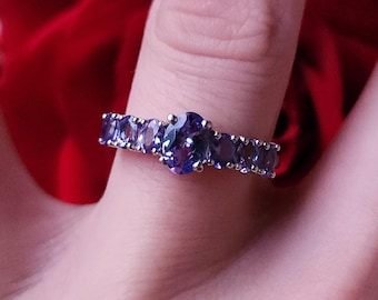 Iolite Sterling Silver Stackable Ring 925 7x5mm 1.65cttw L10SA