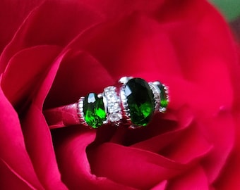 Tourmaline Sterling Silver Stackable Ring 925 8x6mm 2.2ct L10SA