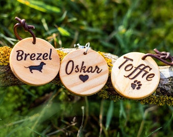 Wooden Dog Tags With Individual Engraving