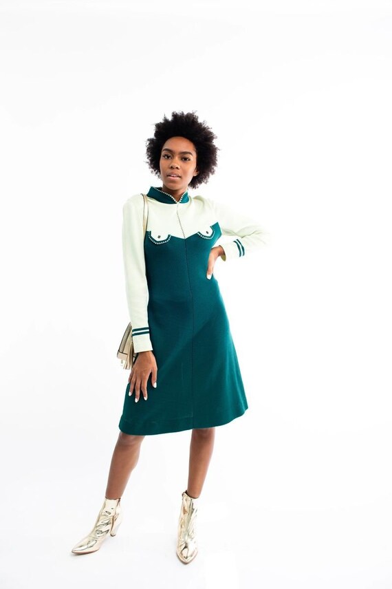 vintage dress green dress light green dress 70s dr