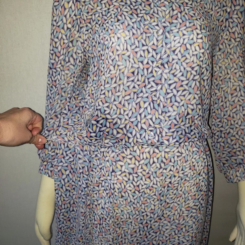 vintage dress spring dress easter dress pastel dress purple dress pink dress secretary dress dress with belt 80s dress 1980s dress 70s dress