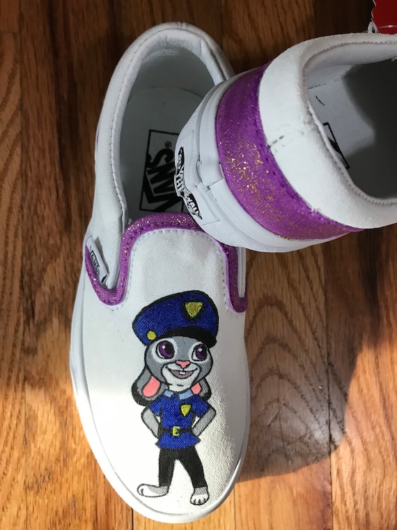 Hand Painted Disney Zootopia Judy Hopps Inspired Vans Slip Ons Size Girls 13 Kids Etsy UK