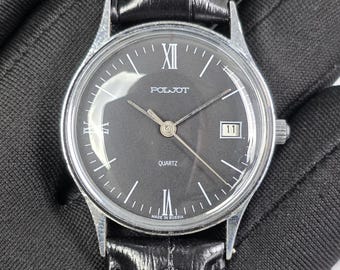 Poljot Quartz USSR wristwatch caliber 2460 SU Soviet Union watch 1990s