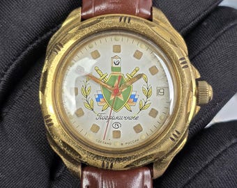 Wostok border troops Commander wristwatch caliber 2414A SU Vostok russian watch Восток Командирские 1990s