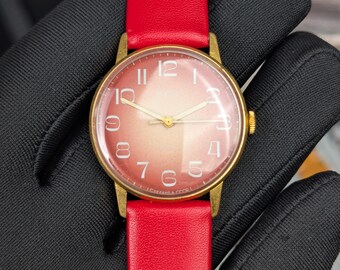 Zaria 17 Jewels SU wristwatch mechanical caliber 2009.1 SU Zarya Soviet Union watch Заря USSR 1970s