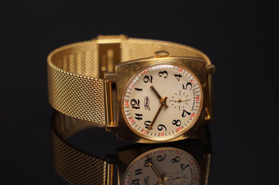 ZIM 15 Jewels Gold Plated USSR Wristwatch caliber… - image 3