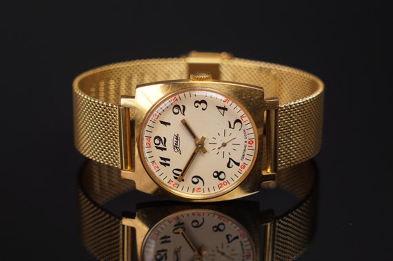 ZIM 15 Jewels Gold Plated USSR Wristwatch caliber… - image 2