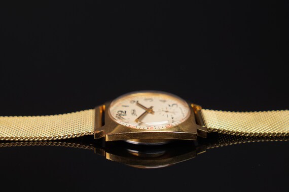 ZIM 15 Jewels Gold Plated USSR Wristwatch caliber… - image 8