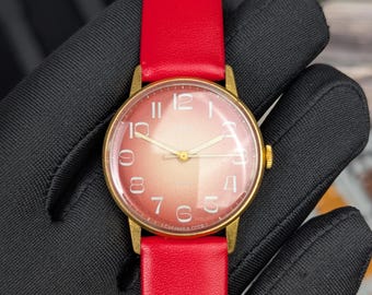 Zaria 17 Jewels SU wristwatch mechanical caliber 2009.1 SU Soviet Union watch Заря USSR 1970s