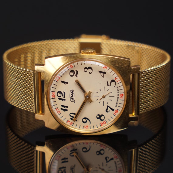 ZIM 15 Jewels Gold Plated USSR Wristwatch caliber… - image 1