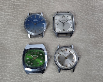 4 pcs. Raketa watches. Not working, for repair. 19 Jewels classic vintage USSR wristwatches 1980s