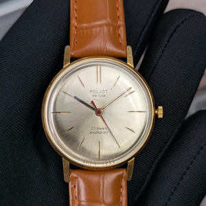 Poljot De Luxe 23 rubis plaqué or URSS montre-bracelet calibre 2209 montre Union soviétique des années 1970