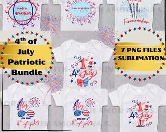 4th of July PNG Patriotic Bundle for sublimation kids adults matching shirts lil firecracker 1st 4th of July cute 4th of july shirts DIY ZIP
