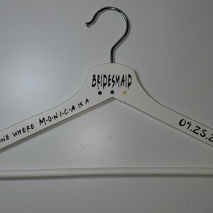 Personalized Wedding Dress Hanger photo prop Friends Sitcom The one Where wedding gift bridal shower unique Friends wedding hanger image 3