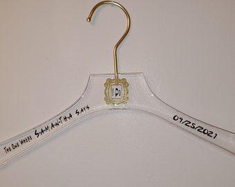 Personalized Wedding Dress Acrylic Hanger; photo prop; Friends Sitcom; The one Where; wedding gift; bridal shower;  Friends wedding hanger