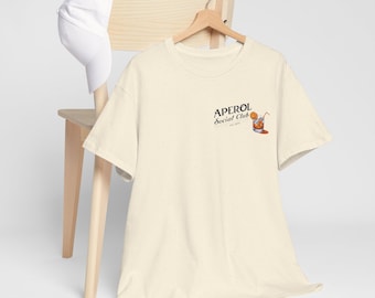Aperol Social Club cotton T-shirt White / Creme- unique Aperol Spritz design, gift for cocktail lovers, Team Aperol