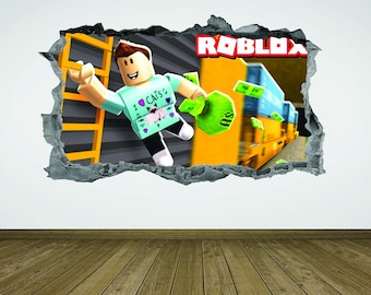 Roblox Wall Decal Etsy - roblox rainbow decal id