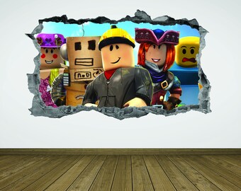 Roblox Wall Decal Etsy - roblox rainbow decal id