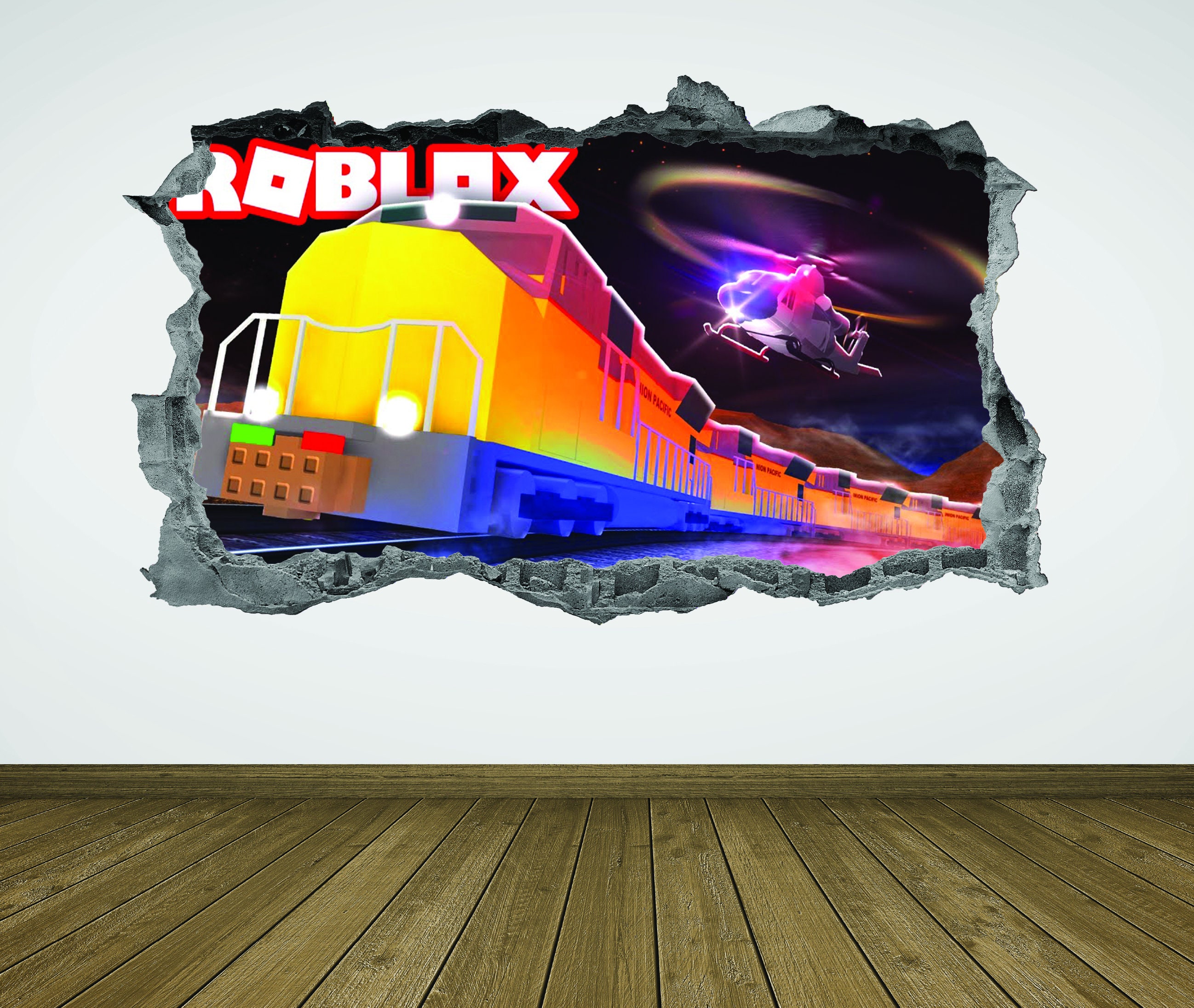 Roblox Sticker Kids Roblox Wall Art 3d Roblox Decal Bedroom 30 X 20 Cm - roblox decal strech