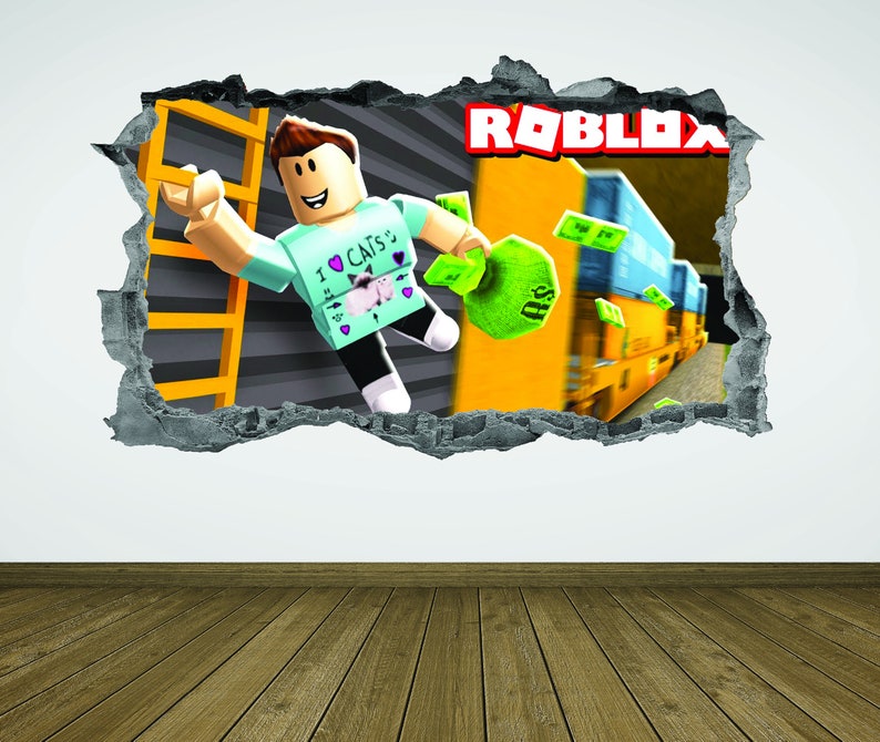 Roblox Wall Artrobloxwall Decalroblox Stickersroblox Etsy - roblox wall decal etsy uk wall decals etsy uk decals