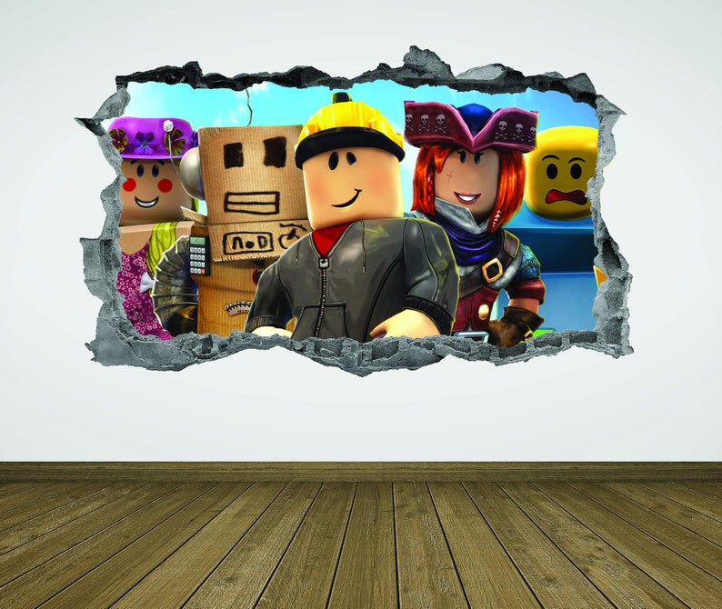 Roblox Wall Artkidsroblox Muralroblox Decor3drobloxwall Decalroblox Stickersdecal - how do you use decals in roblox