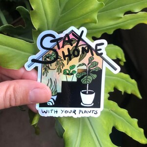 Blijf thuis (met je planten) Sticker