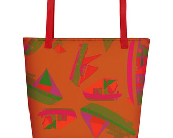 MAGNOLIA BEACH BAG One of a kind bag Overnight bag Autumn decor Bridesmaid tote Fall wedding decor Gift for her