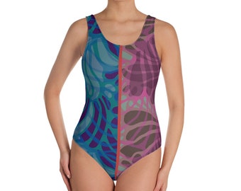 PACIFIC BREEZE SWIMSUIT / Arte Abstrata / Maiô Moderno / Traje de banho / Maiô de arte de praia / Maiô feminino / Maiô de uma peça