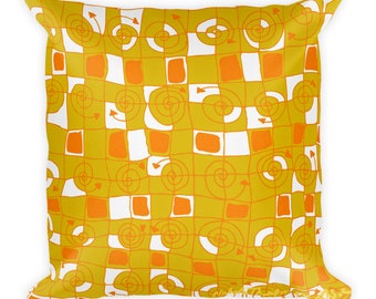 YELLOW CONFUSION PILLOW / Designer Pillow / throw pillow / Accent pillow / Housewarming gift / Cottage decor / Custom pillow
