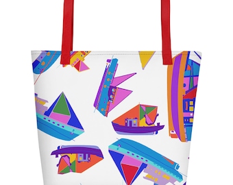 COLORFUL BOATS BAG / Overnight Bag / Reisetasche / Herbst Dekor / Brautjungfer Tasche / Weihnachtsgeschenke / Herbst Hochzeit Dekor / Geschenk für Sie