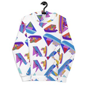 COLORFUL BOATS HOODIE / Unisex Hoodie / College student gift / Fall shirts / Gift for women / Womens sweatshirt / Hooded Sweatshirt image 3