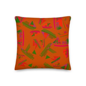 FISHING BOATS PILLOW / Throw Pillow / Modern home decor / Cottage decor / Housewarming gift / Cottage decor / Custom pillow