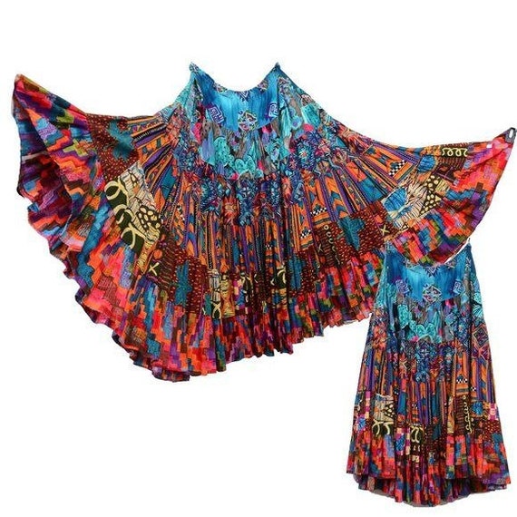 Vtg 70s Anna Konya Full Circle Tiered 360 Full Circle Art to