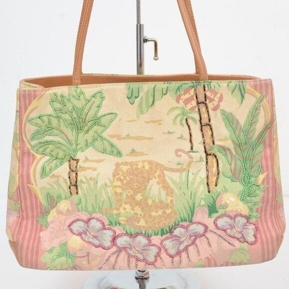 Isabella Fiore Vintage Cheetah Beaded Bag Shoulde… - image 2