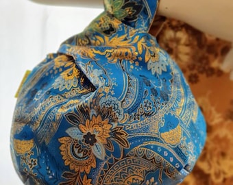 Handmade Reversible Japanese Knot Bag: Elegant Chinese Brocade Wrist Bag