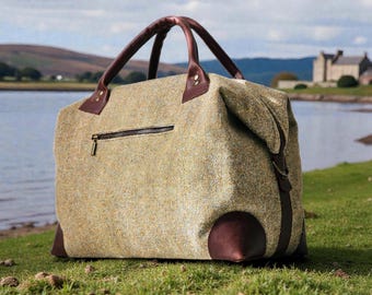 Harris Tweed and Genuine Leather Weekend or Sports Bag