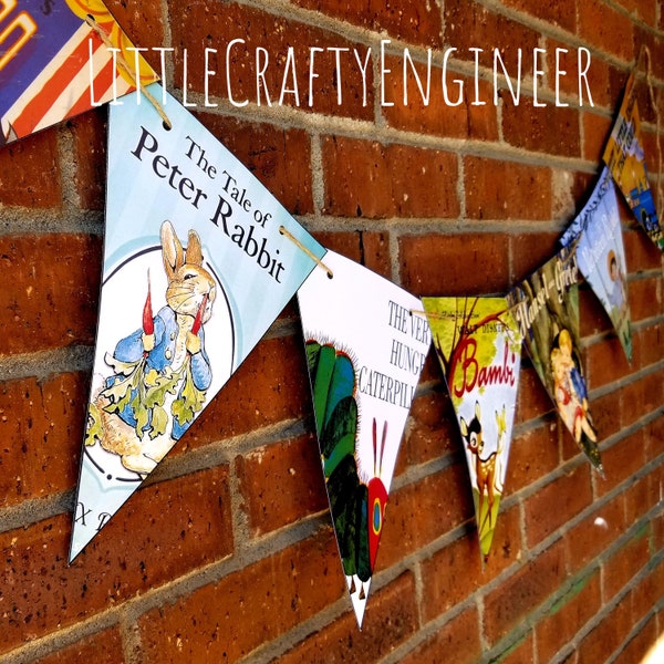 Storybook Baby Shower Bunting, Classic Children's Books (Digital Download)